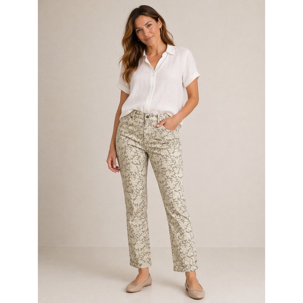 Ralph Lauren- Beige‎ Floral Cotton Jeans Size 12